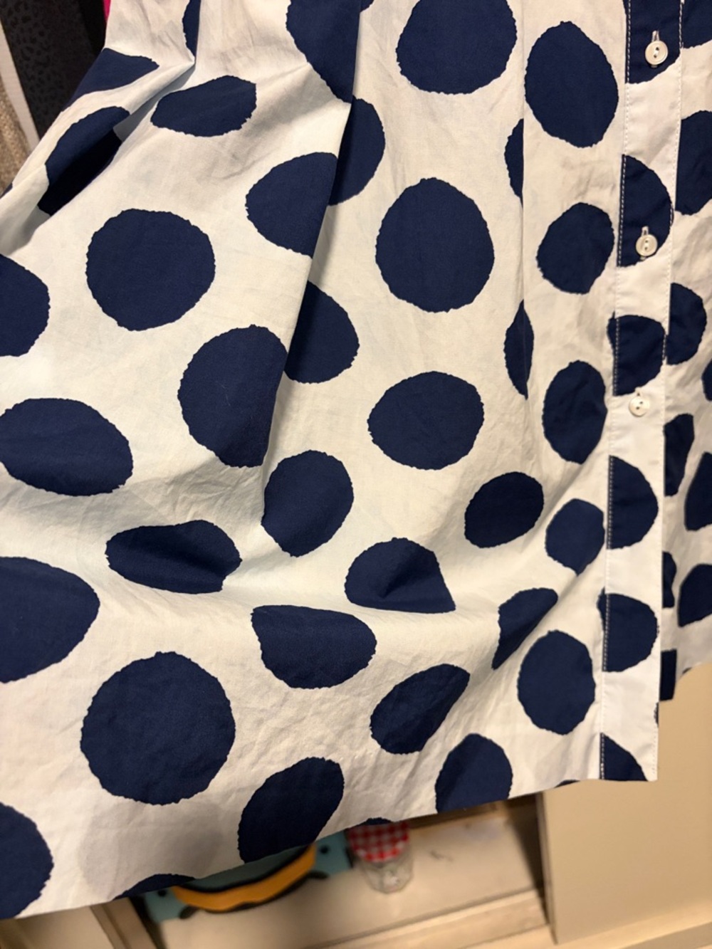 Talbots White Midi Dress with Navy Polka Dots - Picture 16 of 16